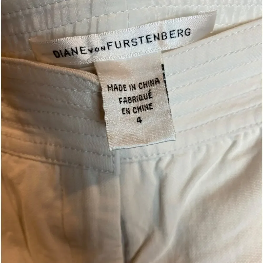 Diane von Fürstenberg White Ankle Length Pants Womens Size 4